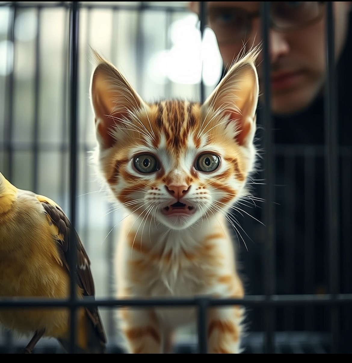 人に保護されるトラ