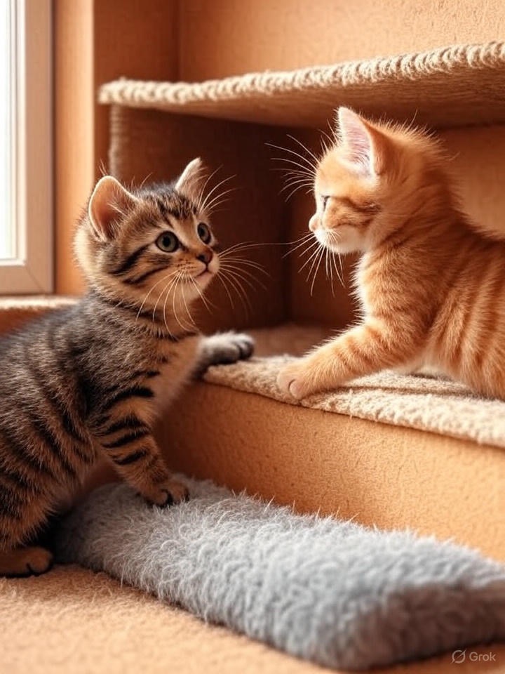 2匹が向かい合う