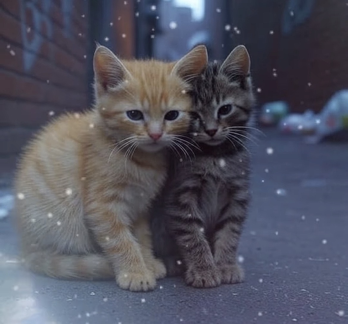 2匹で寄り添う子猫