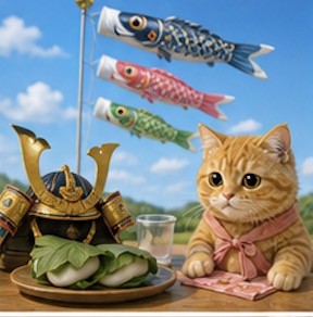 戦国時代のイメージ・兜とちびとら