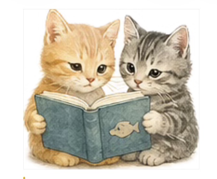 2匹で本を読む