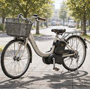 自転車に乗るちびとら