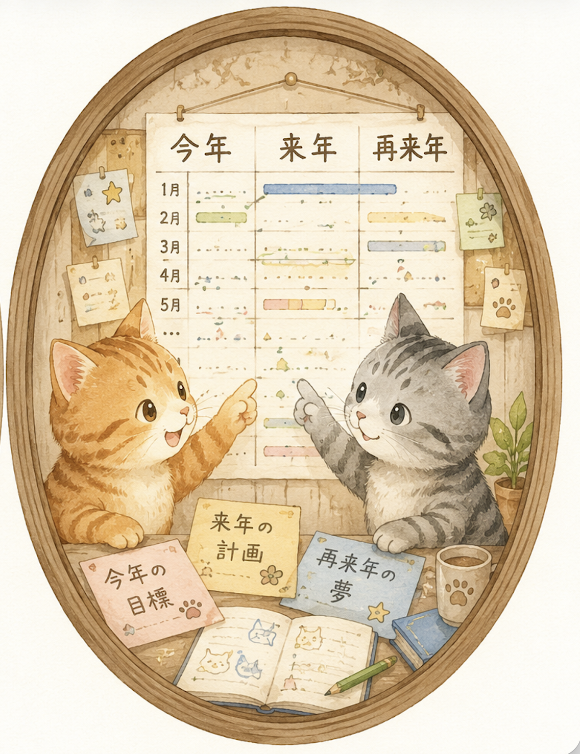 運命サイクルで計画を立てるちびとら